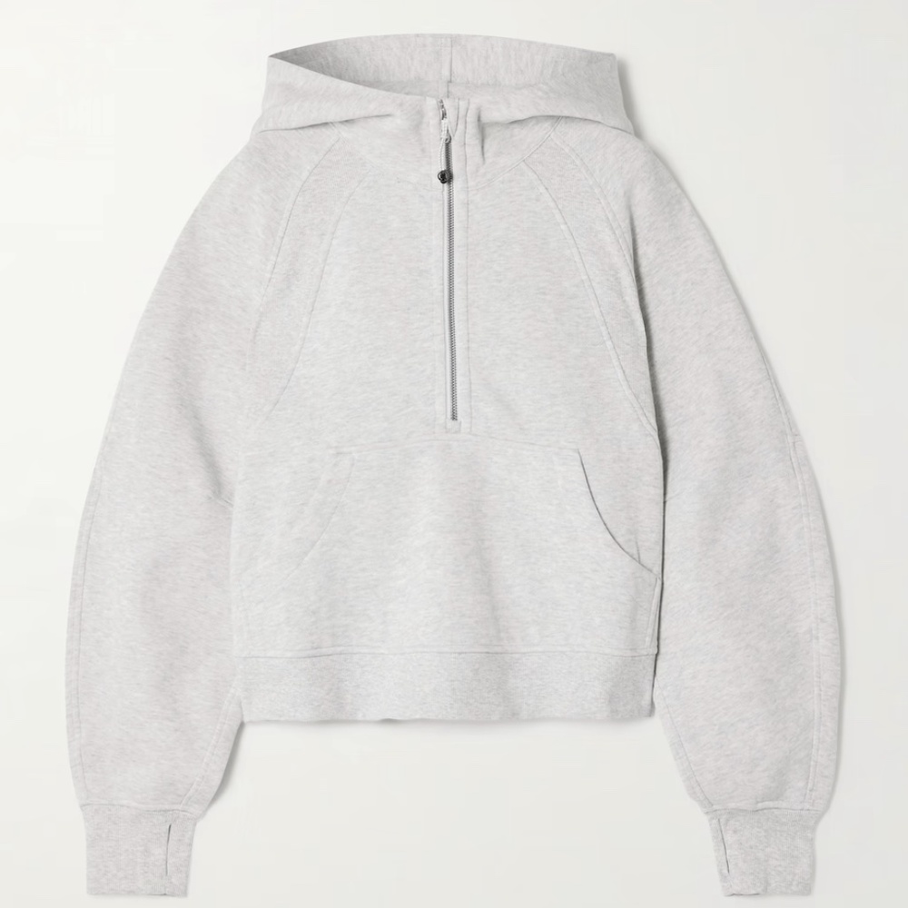 🩶 Lululemon Scuba Cropped Hoodie — Heather Grey (XS/S)